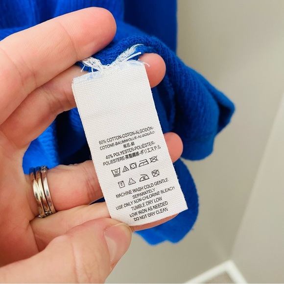 Free People Long Sleeve Turtleneck Top Blue Sz Small - Picture 5 of 8